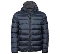 TeeJays Steppjacke Herren Unisex Wattierte Jacke mit Kapuze und Seitentaschen Navy 3XL