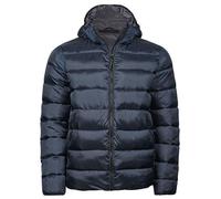 TeeJays Steppjacke Herren Unisex Wattierte Jacke mit Kapuze und Seitentaschen Navy L