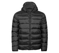 TeeJays Steppjacke Herren Unisex Wattierte Jacke mit Kapuze und Seitentaschen Schwarz XS