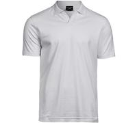 TeeJays Stretch Herren Polo Shirt Kurzarm V - Ausschnitt Bio - Baumwolle Weiss XL