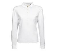 Tee Jays Ladies' Luxury LS Stretch Polo-White-M
