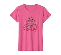 Teen Wolf Retro Vintage Eighties Werewolf Line Art Logo T-Shirt, Damen, Rosa Meliert, XXL