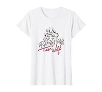 Teen Wolf Retro Vintage Eighties Werewolf Line Art Logo T-Shirt, Damen, Weiß, 3XL