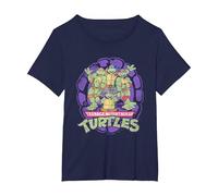 Teenage Mutant Ninja Turtles 80's Distressed Group Shot T-Shirt, Damen Große Größen, Marineblau, 2X