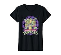 Teenage Mutant Ninja Turtles 80's Distressed Group Shot T-Shirt, Damen, Schwarz, XL