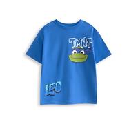 TEENAGE MUTANT NINJA Turtles Blaues Grafik-T-Shirt für Jungen | Leo TMNT Kurzarm-T-Shirt | Klassische Cartoon-Kleidung für Kinder | Leonardo-Charakter-Merchandise | Turtles Merch - 7-8 Jahre