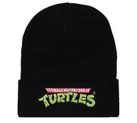 Teenage Mutant Ninja Turtles Mütze, bestickt, klassisches Logo, Strickmütze, Schwarz
