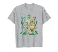 Teenage Mutant Ninja Turtles Pizza Party Neon Graphic T-Shirt, Herren, Grau Meliert, 5XL