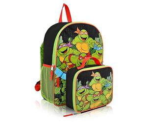 Teenage Mutant Ninja Turtles Rucksack mit Lunchbox für Jungen | Isolierte Lunchtasche Lunchbox für Jungen Mädchen Kleinkinder | Teenage Mutant Ninja Turtles Grüner Rucksack für Schule und
