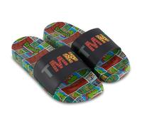 Teenage Mutant Ninja Turtles TMNT Herren-Sandalen - Michaelangelo, Raphael, Donatello und Leonardo Slides, Schwarz, 12-13