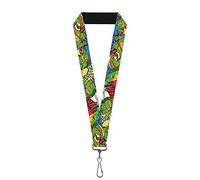 Teenage Mutant Ninja Turtles Unisex-Erwachsene Lanyard - 2,5 cm - Klassische TMNT Posen/Action Bubbles Do Schlsselanhnger, Mehrfarbig, Einheitsgröße