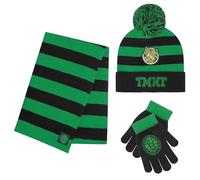 Teenage Mutant Ninja Turtles Wintermütze und Handschuhe für Jungen - Alter 4-12 Jahre, TMNT Mütze und Handschuhe, grün / schwarz, 4-12 Jahre