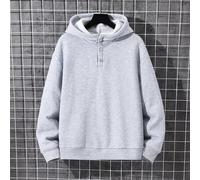Teenager Jungen Lässiger melierter grauer Halb-Cardigan Kapuzenpullover, perfekt für die Herbst-/Winter-Schulanfangssaison.