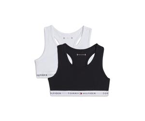 Teenie-BH "2 PK BRALETTE mit elastischem Bund im 2er-Pack", Mädchen, Gr. 164/170, N-Gr, schwarz-weiß (weiß, schwarz), Jersey, Obermaterial: 95% Baumwolle, 5% Elasthan, TOMMY HILFIGER UNDERWEAR, körper