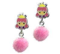 Teenie-Weenie Kinder Ohrringe Prinzessin Bommel Ohrstecker 925 Silber D1SDO8555A 925er Sterling Silber Ohrschmuck von SterlinX für die Kinder