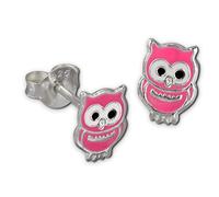Teenie-Weenie Ohrringe für Kinder 925 Silber Ohrstecker Eule rosa SDO8101P Silber Ohrstecker