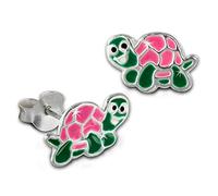 Teenie-Weenie Ohrringe Kinder Silber Ohrstecker mini Schildkröte rosa SDO8137A Silber Ohrstecker