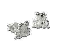 Teenie-Weenie Ohrstecker für Kinder 925 Silber weiß Frosch Ohrringe D3SDO8022W Silber Ohrschmuck für Kinder