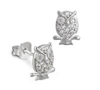 Teenie-Weenie Ohrstecker weiß Ohrringe Sterlingsilber Eule Kinder SDO8013W