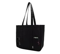 TeeYee Damen Große Handtasche 20L Canvas Tote Bag Shopper mit Multitasche für Bücher Reisen Alltag Schule Arbeit Einkaufstasche schwarz
