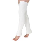 TeeYee Damen Stulpen Winter Beinwärmer Beinstulpen Strumpf Extra Lang Gestrickte Warme Kniewärmer für Frauen Mädchen Yoga Ballett Weiß L