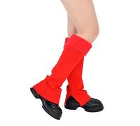 TeeYee Damen Stulpen Winter Beinwärmer Beinstulpen Strumpf Rot