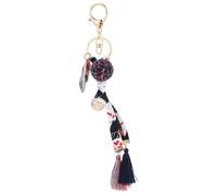 TEHAUX 1stück Japanischer Schlüsselanhänger Katze mit Blumenmotiv Handgefertigt Langlebiges Legierungs design Niedlicher Taschenanhänger Ästhetischer Glückskatze Schlüsselring Perfektes