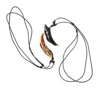 TEHAUX 2 Stück Hai Halskette Herren Harz Anhänger Haizahn Design Schwarz Rotbraun Stilvolles Halsschmuck Party Club Geschenk