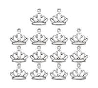 TEHAUX 20 Stück Selbstgemacht Kronenanhänger aus Robuster Legierung 13x15mm Lotus Schmuckanhänger für Damen Armband Halskette Zubehör