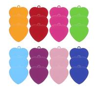 TEHAUX 24 Stück Teiliges Edelstahl Herz anhänger Bunte Blanko Metall Dog Tags für DIY Gravur Robuste Schmuckanhänger für Halsketten Vielseitig Einsetzbar Langlebig und Stilvoll