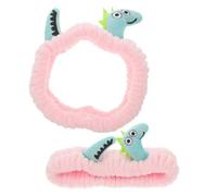 TEHAUX 2stücke Haarband für Spa-tag Make-up und Hautpflege Cartoon-dinosaurier-design Elastisch und Weich für Mädchen und Erwachsene Badezimmer und Partys