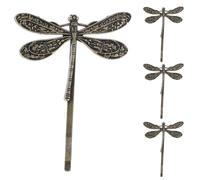 TEHAUX 4 Stück Kleine Metall Libellen Haarspangen aus Zinklegierung Dekorative Haarclips für Damen und Mädchen Fester Halt für Alltag und Festlichkeiten