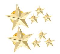 TEHAUX 8 Stück Sternbroschen Pin für Kleidung Taschen Rucksäcke Metall Anstecknadeln mit Pentagramm Design Schmuck für Damen und Herren
