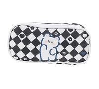 TEHAUX Bleistifttasche Tragbar Multifunktions Bleistiftbehälter Mit Schachbrettmuster Schul Schreibwaren Organizer Für Stifte Aufbewahrungstasche