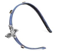 TEHAUX Damen Haarreif Jeans Stirnband mit Schmetterlingsmotiv Dehnbar Hautfreundlich Modisches Haarband für Alltag Party und Hochzeit