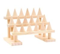 TEHAUX Holzring Präsentationsständer aus Beige Massivem Holz Leichter Konischer Ringständer zum Stilvollen Präsentieren von Schmuckringen im Haushalt oder Ausstellungsstand