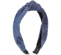 TEHAUX Jeans Haarreif mit Knoten Damen Denim Stirnband Mittelgroß Leichtes Geknotetes Haarband aus Denim für Alltag Party und Make Up