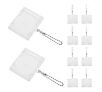 TEHAUX Kleiner Album Keychain 10 Stück Transparenter Kleiner CD Schlüsselanhänger aus Abs Kompakt und Multifunktional als Schlüsselring für Tasche und Rucksackanhänger