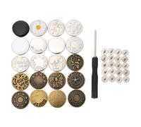 TEHAUX Messing Verstellbare Jeansknöpfe 20 Stück Rutschfest ohne Nähen Taillenknopf für Hosenbundanpassung Selbstgemacht Hosenknöpfe für Verstellbaren Hosenbund Zufällige Farbe