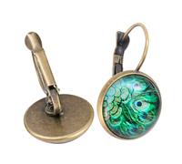 TEHAUX Pfauenfeder Ohrringe Damen Ohranhänger aus Legierung und Glas Farbecht und Hautfreundlich Modisch für Party und Reisen