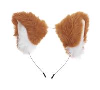 TEHAUX Plüsch Fuchsohren Haarreif Katzenohren Haarschmuck für Partys und Karneval 1 Stück Orange und Leicht