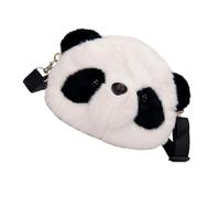 TEHAUX Plüsch Schultertasche Panda mit Cartoon Motiv Leichte Umhängetasche aus Pp Baumwolle Verschleißfest für Reisen und Schule