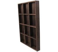TEHAUX Rustikales Schmuckablage Tablett für Schmuckaufbewahrung und Desktop Organisation mit 12 Fächern 35x24x3,3cm als Geschenk zum Valentinstag