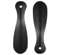 TEHAUX Schuhlöffel aus Edelstahl Kurz 18,5cm mit Griff für Senioren Metall Schuhanzieher Kompakt Langlebig und Reisefreundlich Schuhanziehhilfe für Männer Frauen