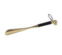 TEHAUX Schuhlöffel aus Metall mit Löwenkopf 32cm Lang Schwarz Leichter Schuhanzieher zur Entlastung der Knie für Herren Damen und Senioren