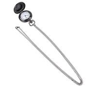 TEHAUX Vintage Retro Taschenuhr Halskette Mittelgroße Analoge Taschenuhr mit Schwarzem Gehäuse Funktionale Vintage Uhr für Alltag und Geschenk