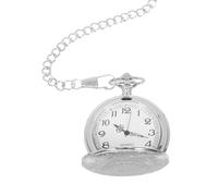 TEHAUX Vintage Taschenuhr Herren mit Mechanischem Handaufzug Große Silberne Gravur Taschenuhr mit Klappdeckel und Kette Antike Mechanische Uhr für Damen und Herren