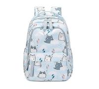 TEidea Schulrucksack Lustige Schultasche Für Mädchen Mit Katzenmotiv - Perfekt Für Schüler Jeden Alters-Himmelblau