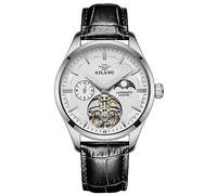 TEINTOP Herren Armbanduhr Automatik Skelett Mechanische Mondphase Uhren Männlich (Silbe Weiß)