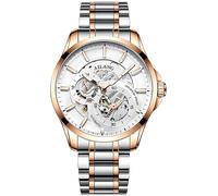 TEINTOP Herren Automatik Skelett Uhren Ailang Serie Stahlarmband Männer Armbanduhr (Roségold Weiß)